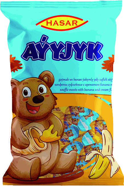 Muz ve krema aromalı sufle şeker