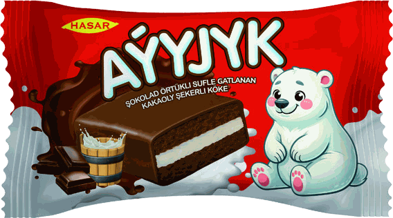 Kakaolu, sufle katmanlı çikolata glazürlü bisküvi