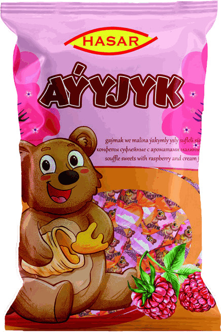 Ahududu ve krema aromalı sufle şeker
