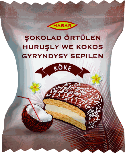 Hindistan cevizli, çikolata kaplı bisküvi