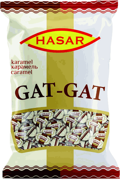 Helva ve süt aromalı katmanlı karamel