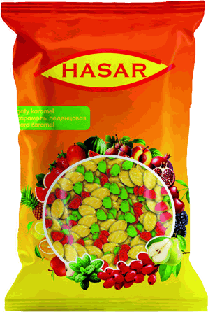 Limon, düşes ve portakal aromalı sert karamel