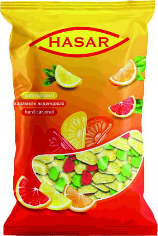 Limon, portakal ve greyfurt aromalı sert karamel