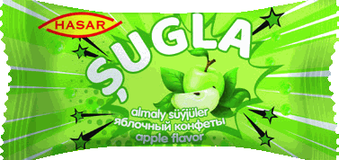 Elma aromalı gazlı karamel