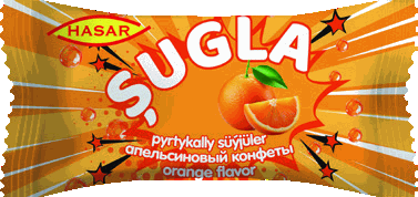 Portakal aromalı gazlı karamel