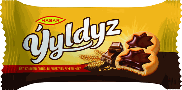 Çikolata glazürlü şekerli bisküvi